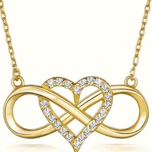 Gold Heart Infinity Necklace